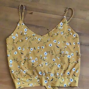 Floral Yellow Cami Tank Top
